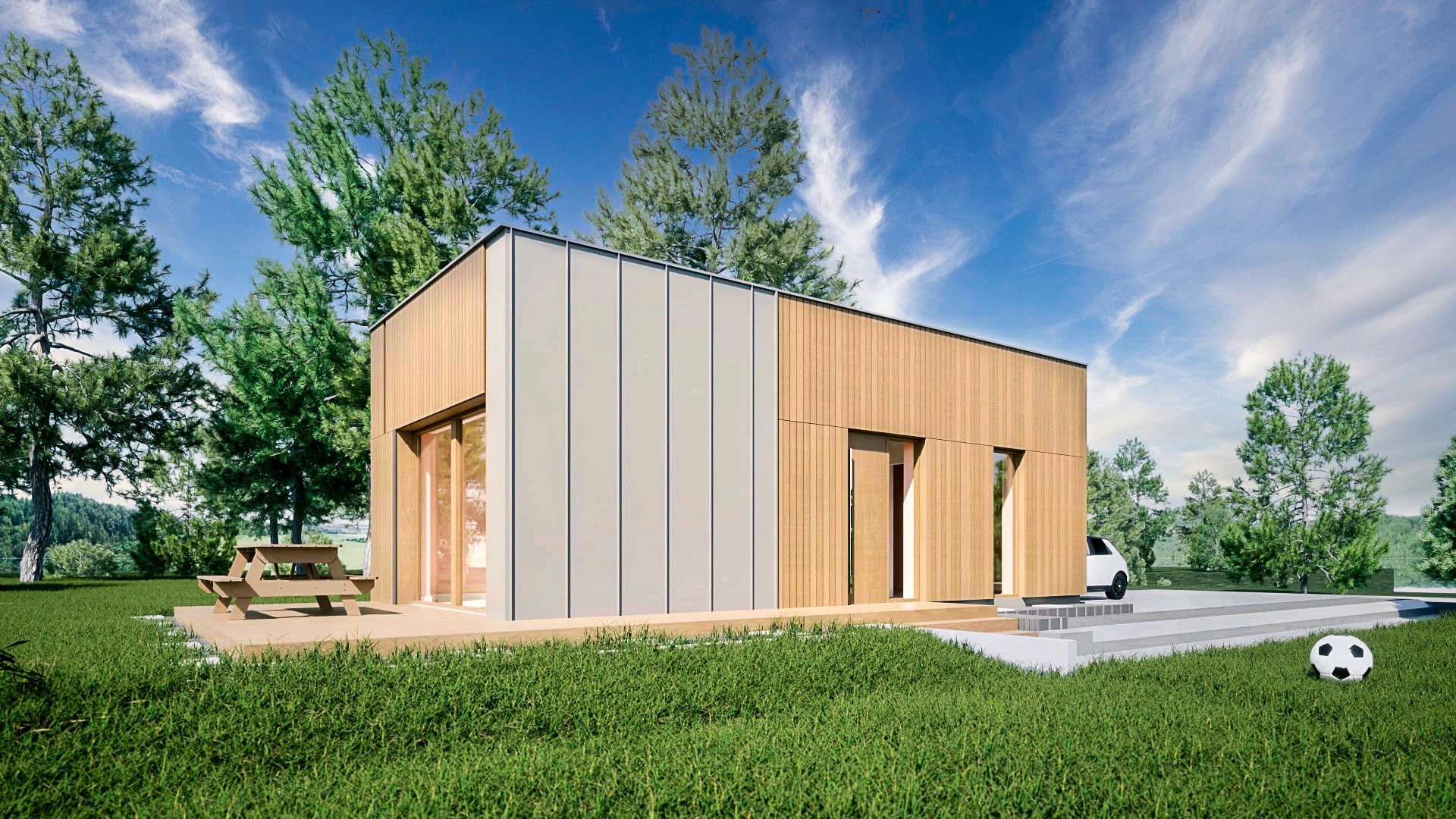 nowoczesny dom drewniany